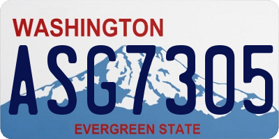 WA license plate ASG7305