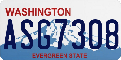 WA license plate ASG7308