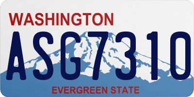 WA license plate ASG7310