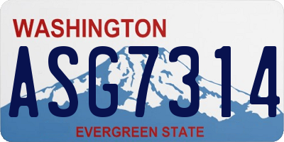 WA license plate ASG7314