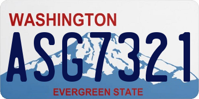 WA license plate ASG7321