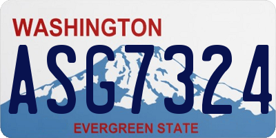 WA license plate ASG7324