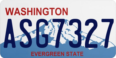 WA license plate ASG7327
