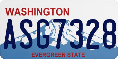 WA license plate ASG7328