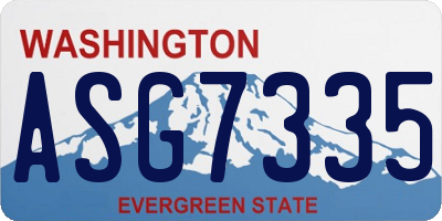 WA license plate ASG7335