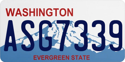 WA license plate ASG7339