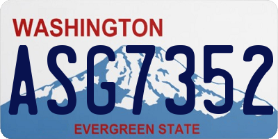 WA license plate ASG7352