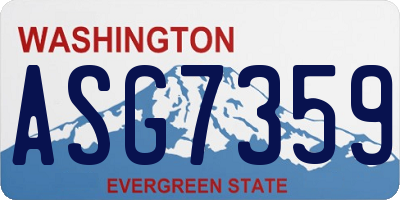 WA license plate ASG7359