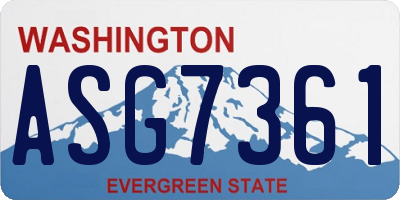 WA license plate ASG7361