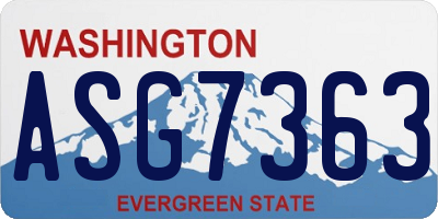 WA license plate ASG7363