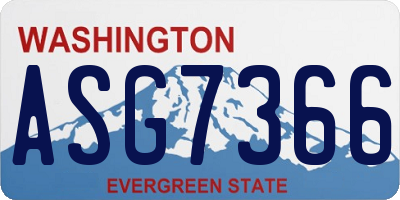 WA license plate ASG7366