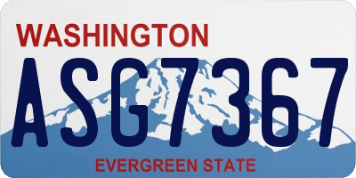 WA license plate ASG7367