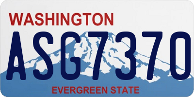 WA license plate ASG7370