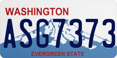WA license plate ASG7373