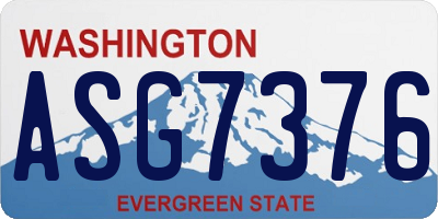 WA license plate ASG7376