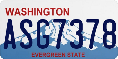 WA license plate ASG7378