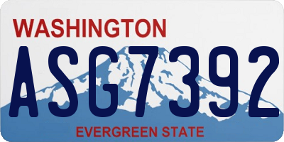 WA license plate ASG7392