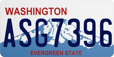 WA license plate ASG7396