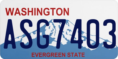 WA license plate ASG7403