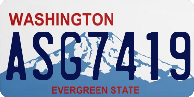 WA license plate ASG7419