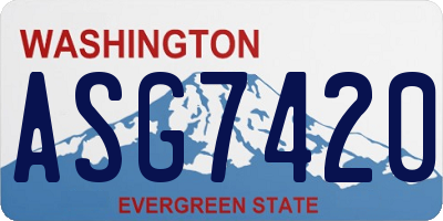 WA license plate ASG7420