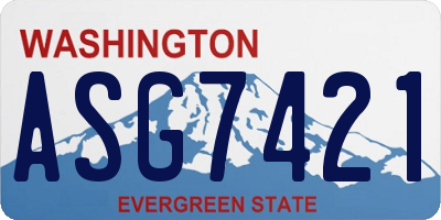 WA license plate ASG7421
