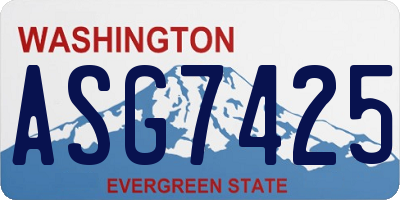 WA license plate ASG7425