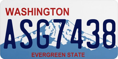 WA license plate ASG7438