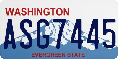 WA license plate ASG7445
