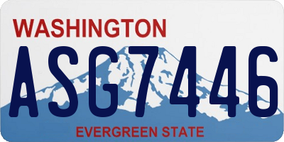 WA license plate ASG7446