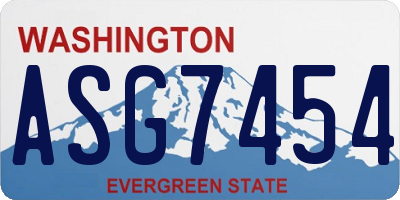 WA license plate ASG7454