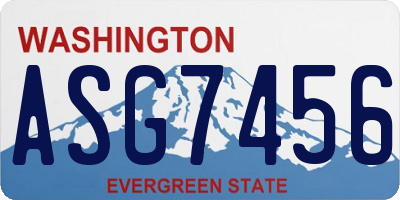 WA license plate ASG7456