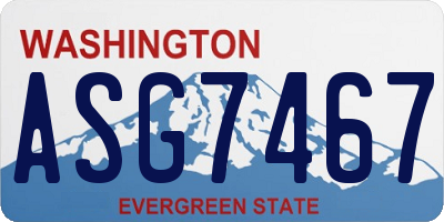 WA license plate ASG7467