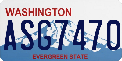 WA license plate ASG7470
