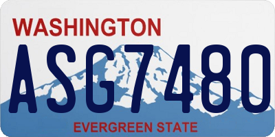 WA license plate ASG7480