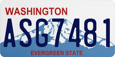 WA license plate ASG7481