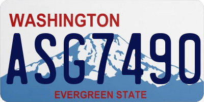 WA license plate ASG7490