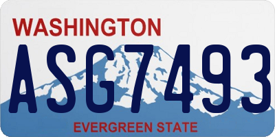 WA license plate ASG7493