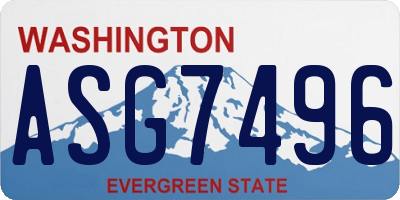 WA license plate ASG7496