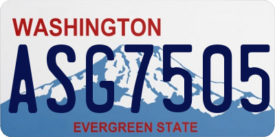 WA license plate ASG7505