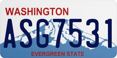 WA license plate ASG7531