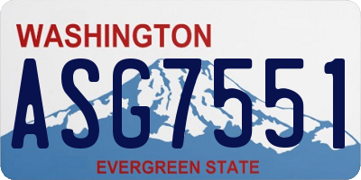 WA license plate ASG7551