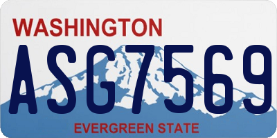 WA license plate ASG7569