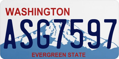 WA license plate ASG7597