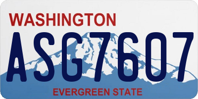 WA license plate ASG7607