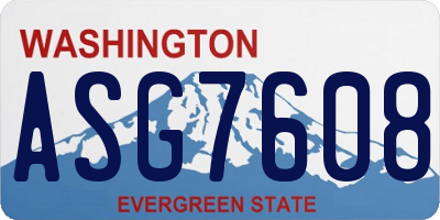 WA license plate ASG7608