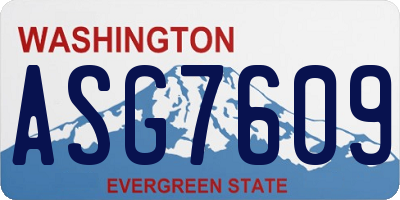WA license plate ASG7609