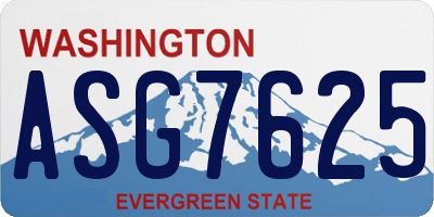 WA license plate ASG7625