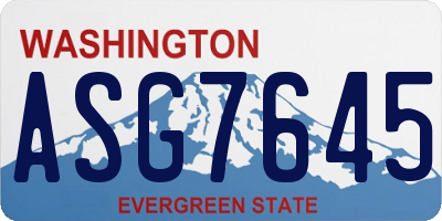 WA license plate ASG7645