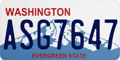 WA license plate ASG7647